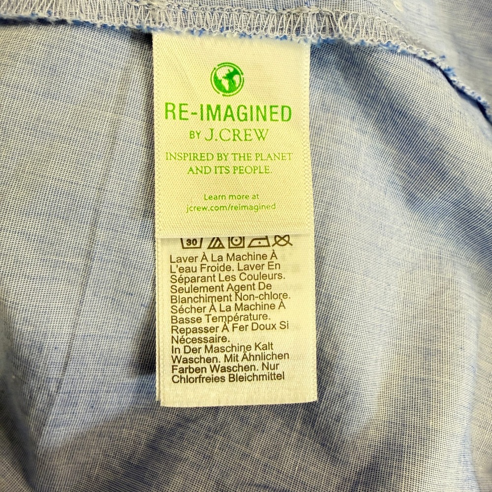 J.CREW Blue Re-Imagined Cotton Long Sleeve Button‎ Down Shirt Size S - Picture 4 of 7